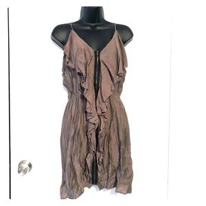 NWT tini lili zip up ruffle dress Size L